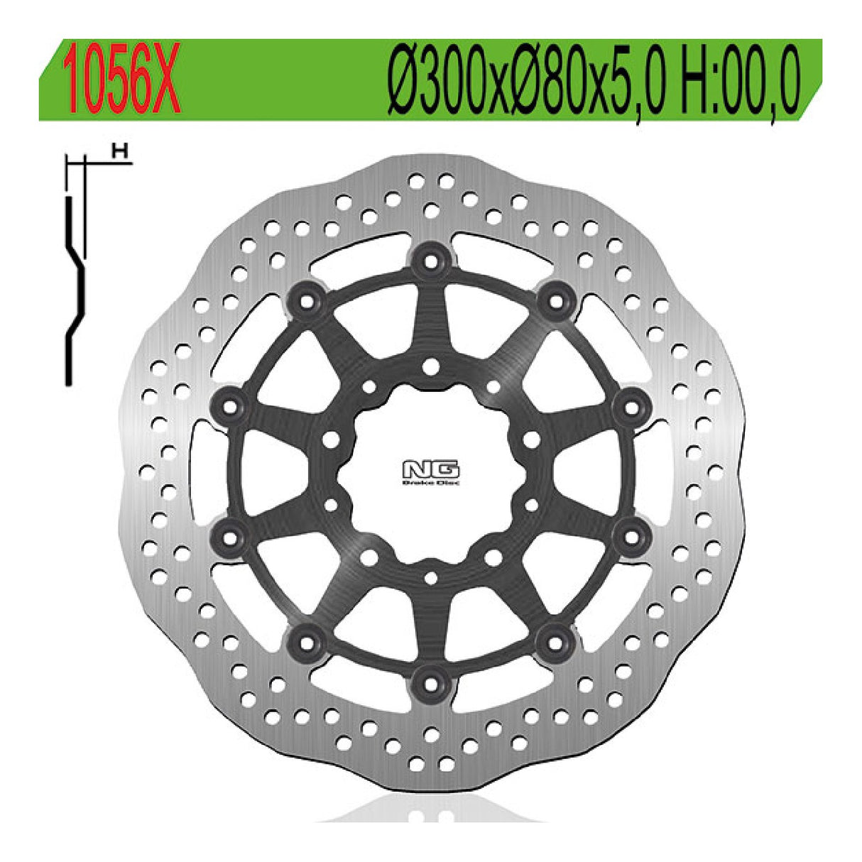 NG 1056X Disco Freno KAWASAKI ZX6R Ninja 600 CC 07/16