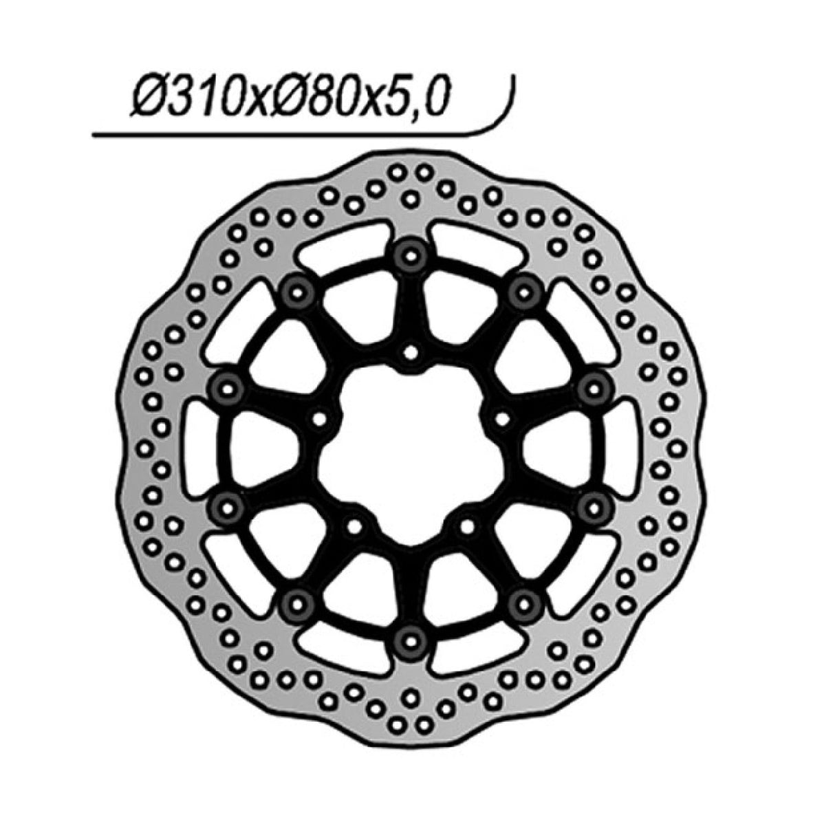 NG 1213X Disco Freno KAWASAKI ZX6R Ninja ABS FDF (ZX636EFA) 636 CC 13/17