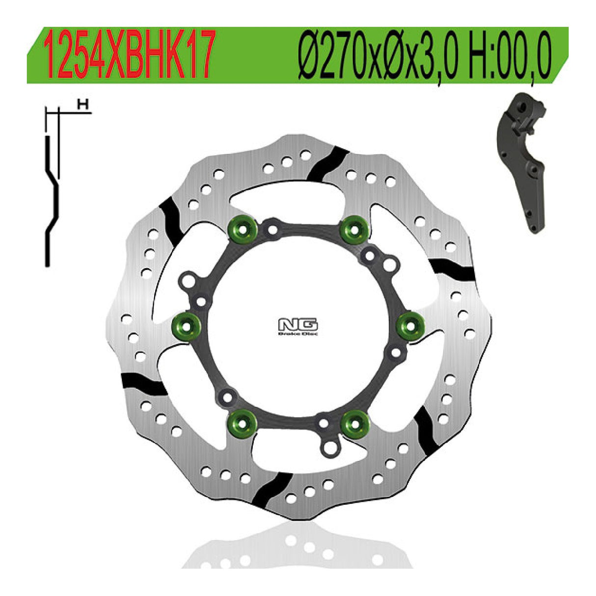 NG Kit dischi freno maggiorati da 270mm con staffa HUSABERG TE 2T 125 11/14