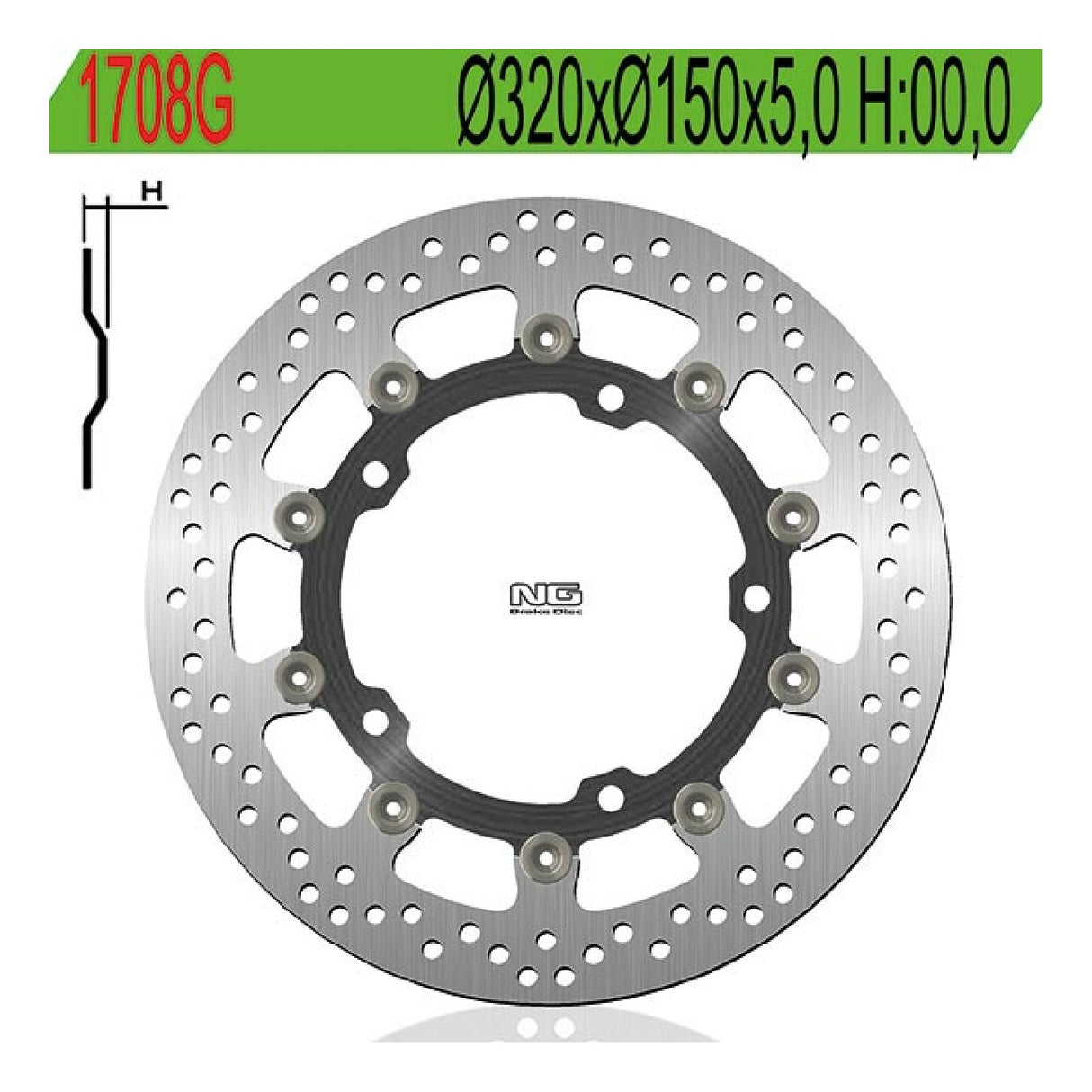 NG 1708G Disco Freno TRIUMPH Speed Triple 1050 CC 08/15