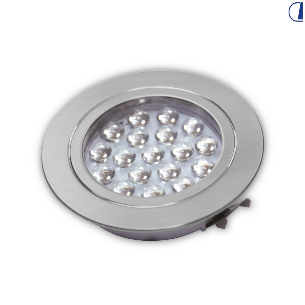 Spot da incasso in metallo lente trasparente IP44 Ø foro 52 mm spessore 15 mm