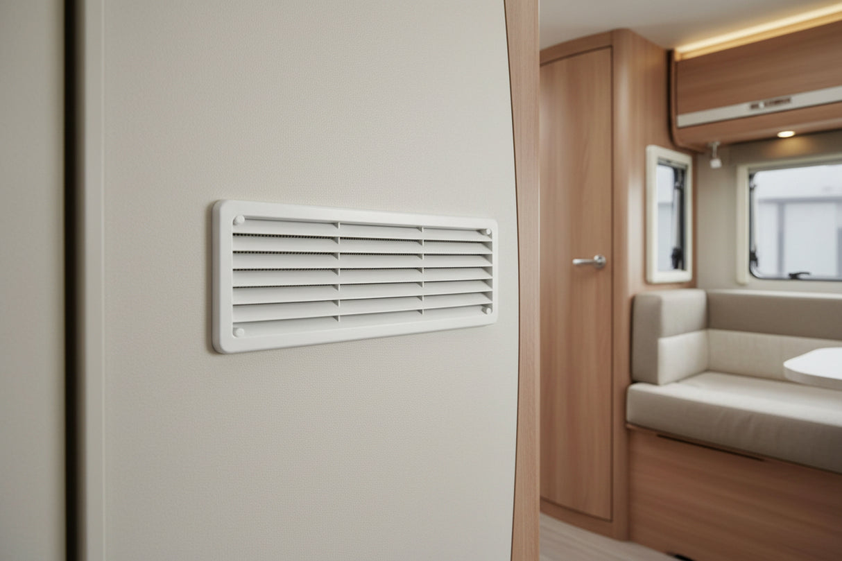 Griglia Incasso Frigorifero 370x130mm con Zanzariera - Camper GRI5013