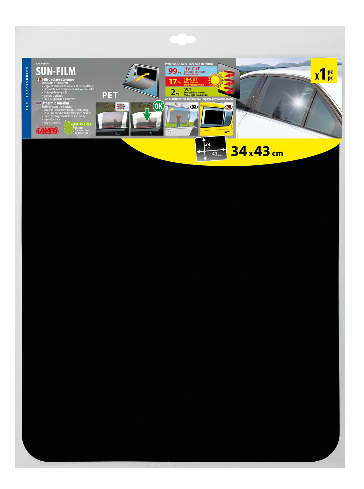 Lampa Sun-Film, filtro solare atermico oscurante e trasparente Statico 43x34 cm 66904