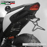 Biondi Verstellbares Motorrad-Kennzeichenhalter aus schwarzem Stahl für Honda CB1000R / CBR600F / Hornet 600 – Komplettset