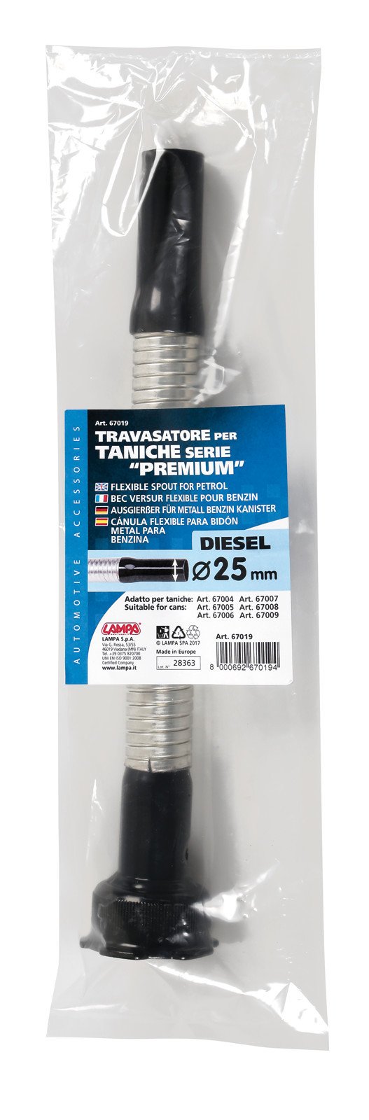 Lampa Premium, travasatore flessibile per diesel -  25 mm 67019