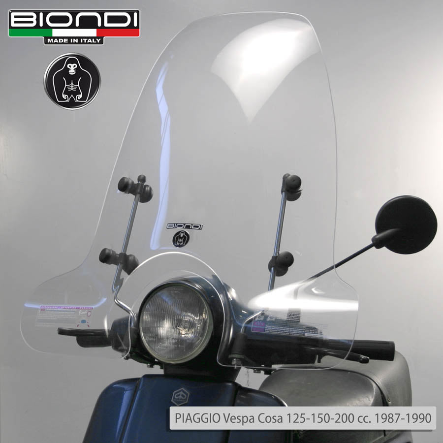 Biondi Parabrezza Club Trasparente + Attacchi Vespa GTS 125/300 2023-2024