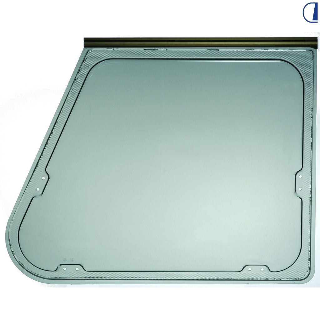 Di-Tec trapezoidal casement window green left side bronze profile