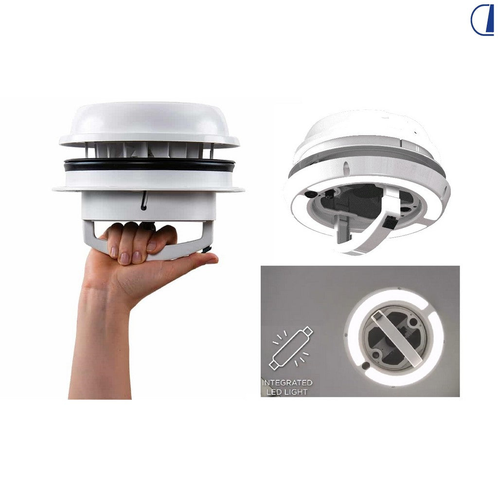 Maxxfan Dome ventilatore da tetto con LED 12V bianco Ø cupola 260 mm