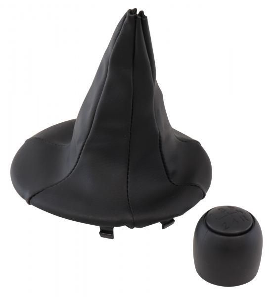 Pomo y funda de cambio Cora con anilla FIAT Panda II 03>12 Negro