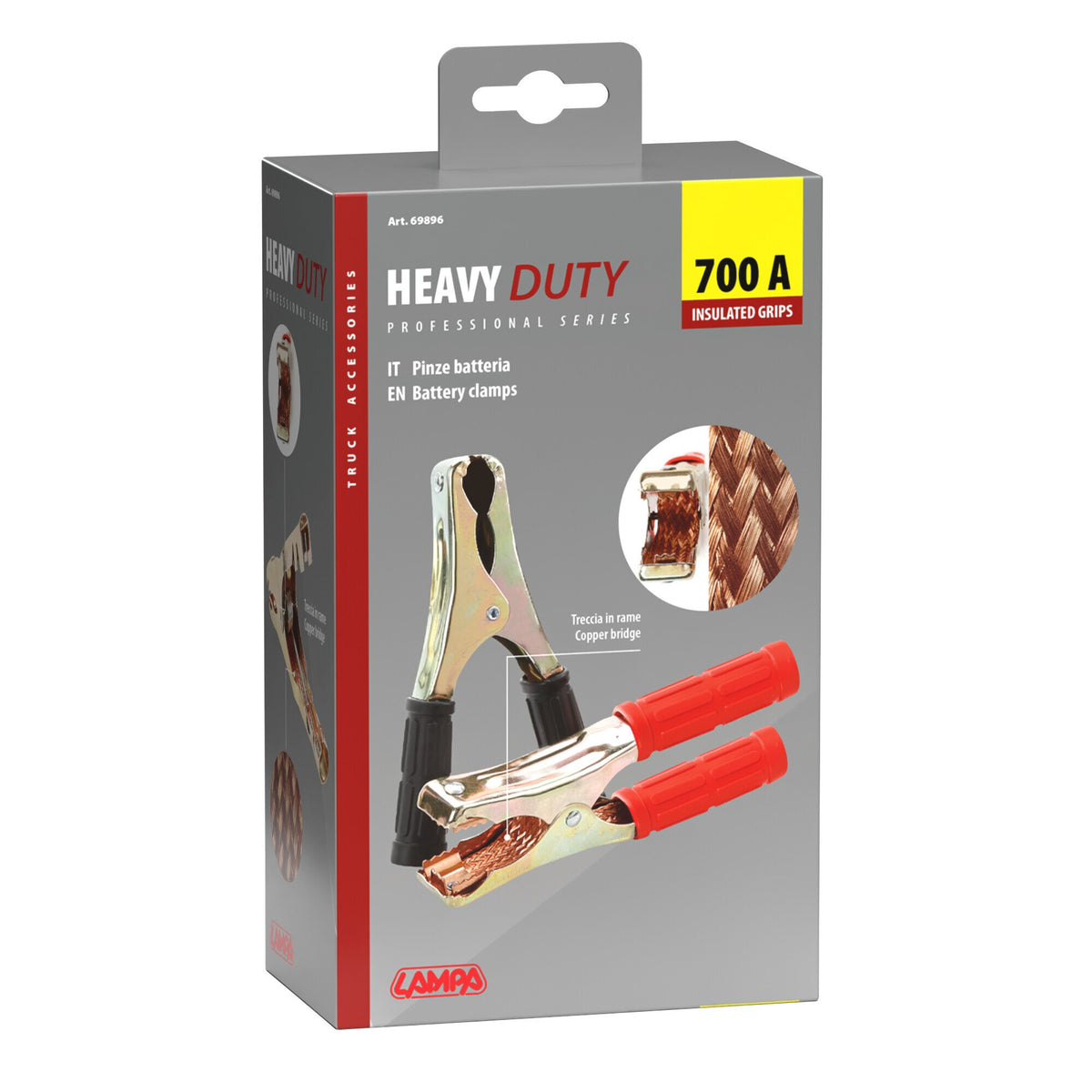 Lampa Heavy-Duty, pinze batteria - 19 cm - 700A 69896