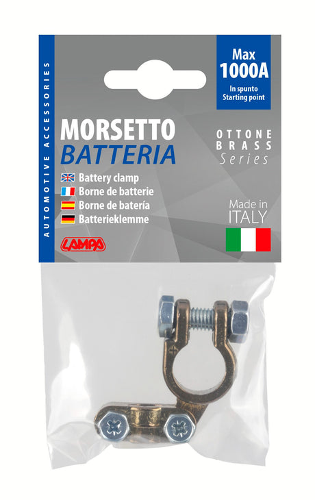Lampa Morsetto batteria rinforzato; fissaggio cavo a piastrina - max cavo  35 mm - Polo positivo 69900