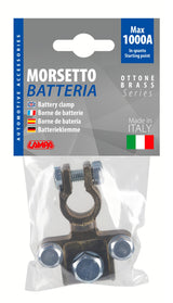 Lampa Morsetto batteria pesante; fissaggio cavo a capocorda su vite - foro capocorda  8/10/8 mm - Polo positivo 69906