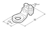 Lampa Set 2 pz capicorda di potenza in ottone nichelato, con fissaggio cavo a piastrina - Sezione 16 mm, foro 8 mm 69924