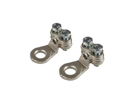 Lampa Set 2 pz capicorda di potenza in ottone nichelato, con fissaggio cavo a piastrina - Sezione 16 mm, foro 8 mm 69924