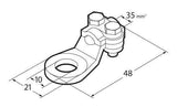Lampa Set 2 pz capicorda di potenza in ottone nichelato, con fissaggio cavo a piastrina - Sezione 35 mm, foro 10 mm 69926
