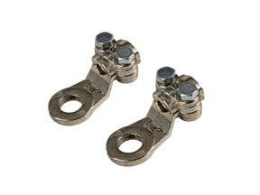 Lampa Set 2 pz capicorda di potenza in ottone nichelato, con fissaggio cavo a piastrina - Sezione 35 mm, foro 10 mm 69926