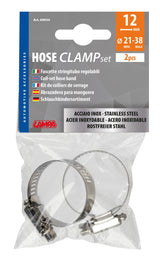 Lampa Fascette stringitubo in acciaio inox set 2 pz  12 mm diametro 21-38 mm 69934