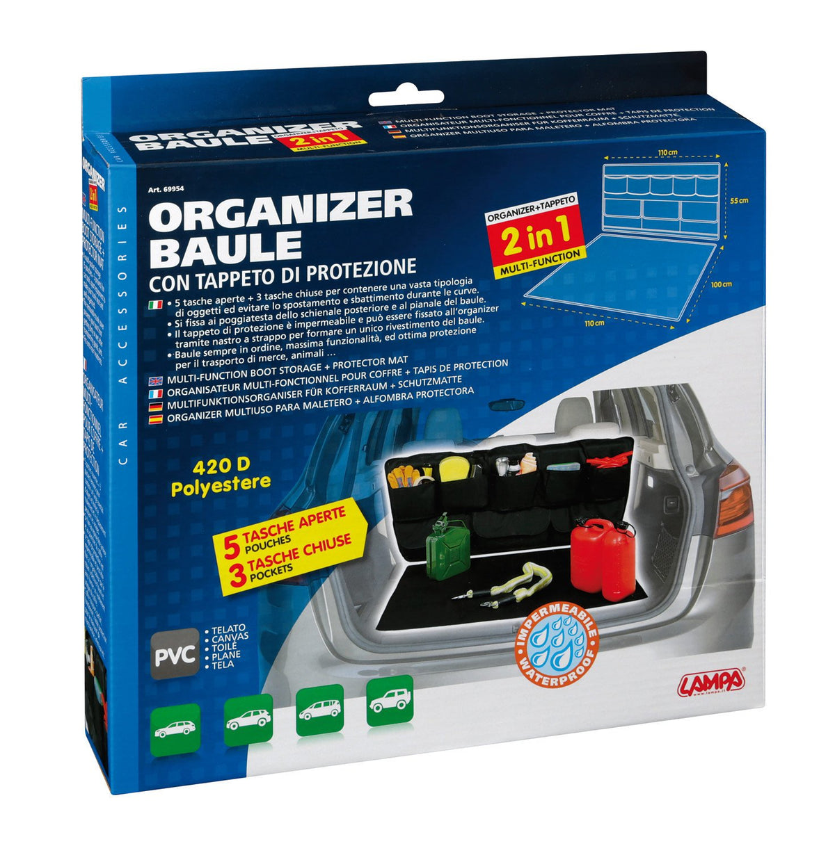 Lampa Organizer baule con tappeto di protezione 69954