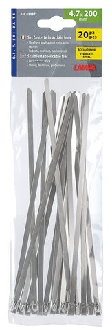 Fascette in acciaio inox, set 20 pz - 4,7x200 mm