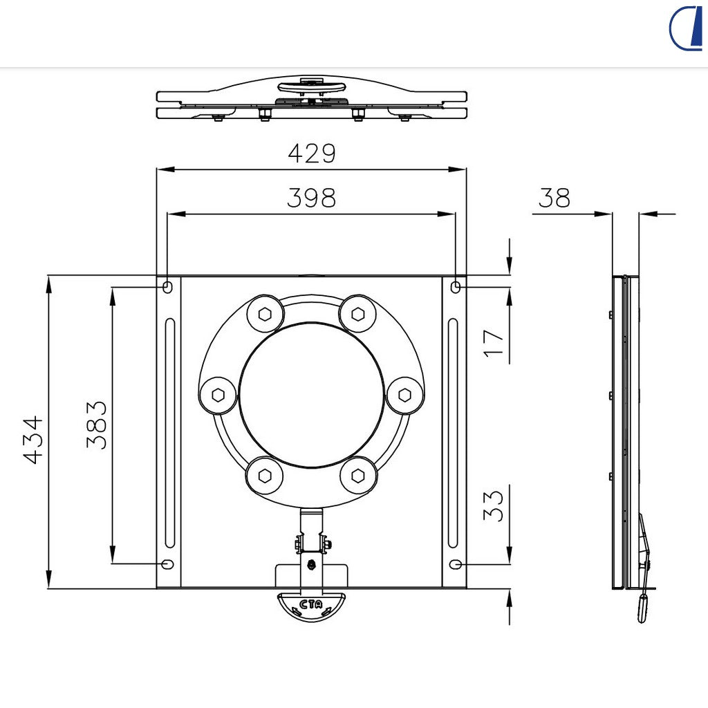 Di-Tec Piastra girevole per sedile VW T5/T6 2003-2023 dx/sx