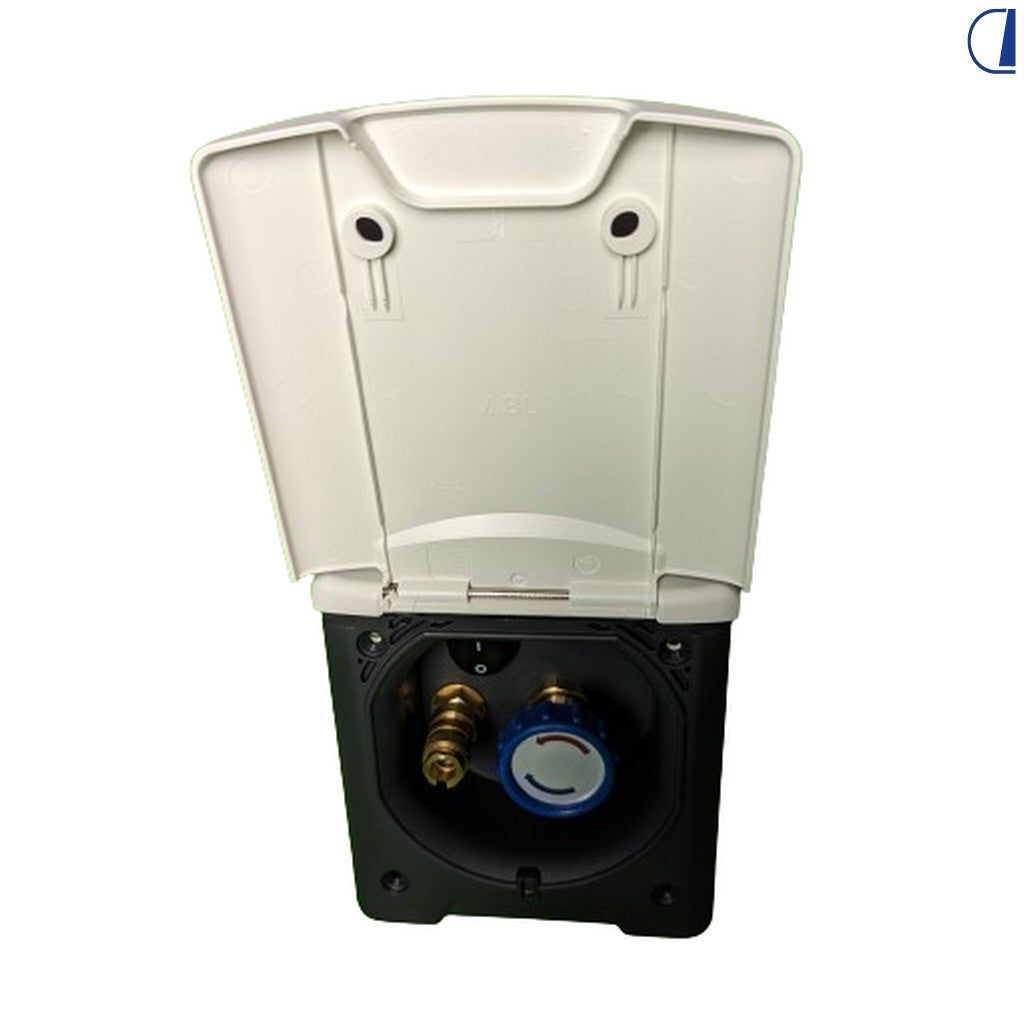 Di-Tec Doccia esterna calda/fredda con sportello bianco per camper Ø 90 mm