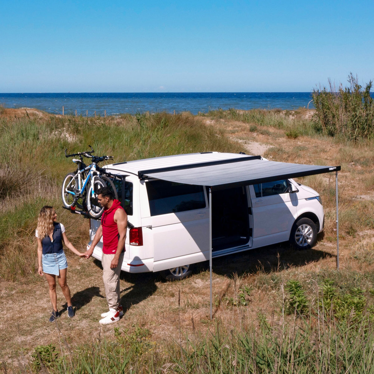 Fiamma Tenda F45s 260 cm nera per VW T5/T6/T6.1 California, staffe incluse
