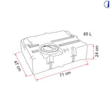 Tanica serbatoio acque 65 L blu per camper con raccorderie incluse