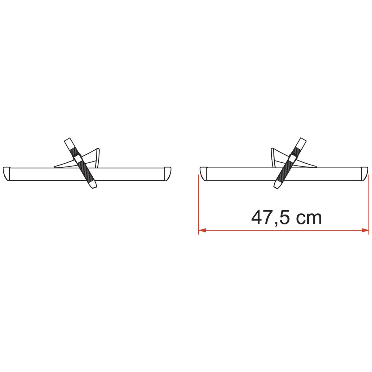Fiamma Rail Premium 48 binario supplementare argento per Carry-Bike VW T5/T6 Pro