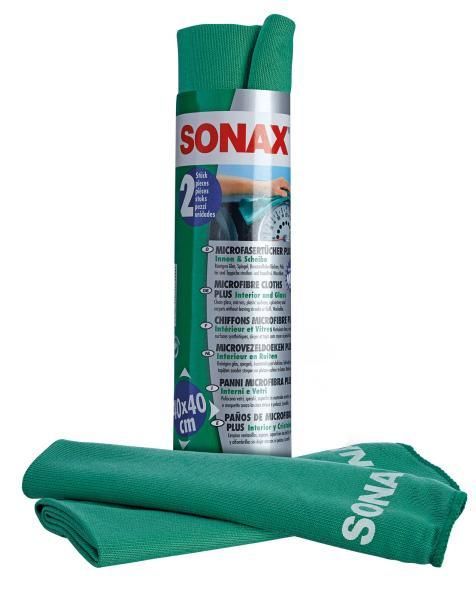Sonax 2 Panni in microfibra plus per interni e vetri