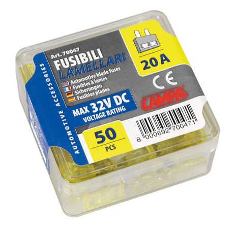 Lampa Confezione 50 fusibili lamellari, 12/32V - 20A 70047