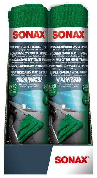 Sonax 2 Panni microfibra alta qualità per vetri e interni