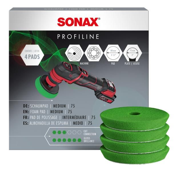 Sonax 1 x 4 Stück mittelgroße Schwammstäbchen 75 mm