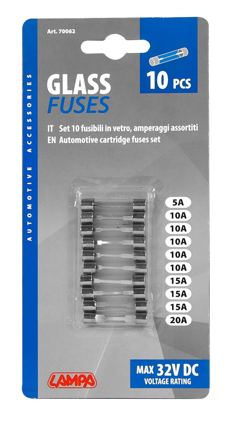 Lampa Set 10 fusibili in vetro, 12/32V 70062