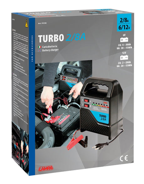 Lampa Turbo 2/8 A, caricabatteria 6/12V 70108