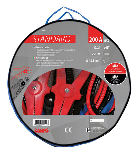 Lampa Cavi Batteria Standard - 250 cm - 200 A - 12,5 mm 70116