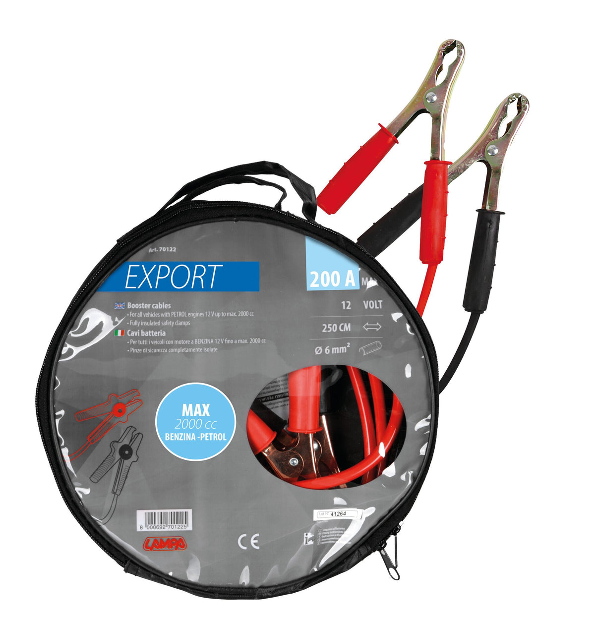 Lampa Cavi batteria Export 12V - 250 cm - 200 A - 6 mm 70122