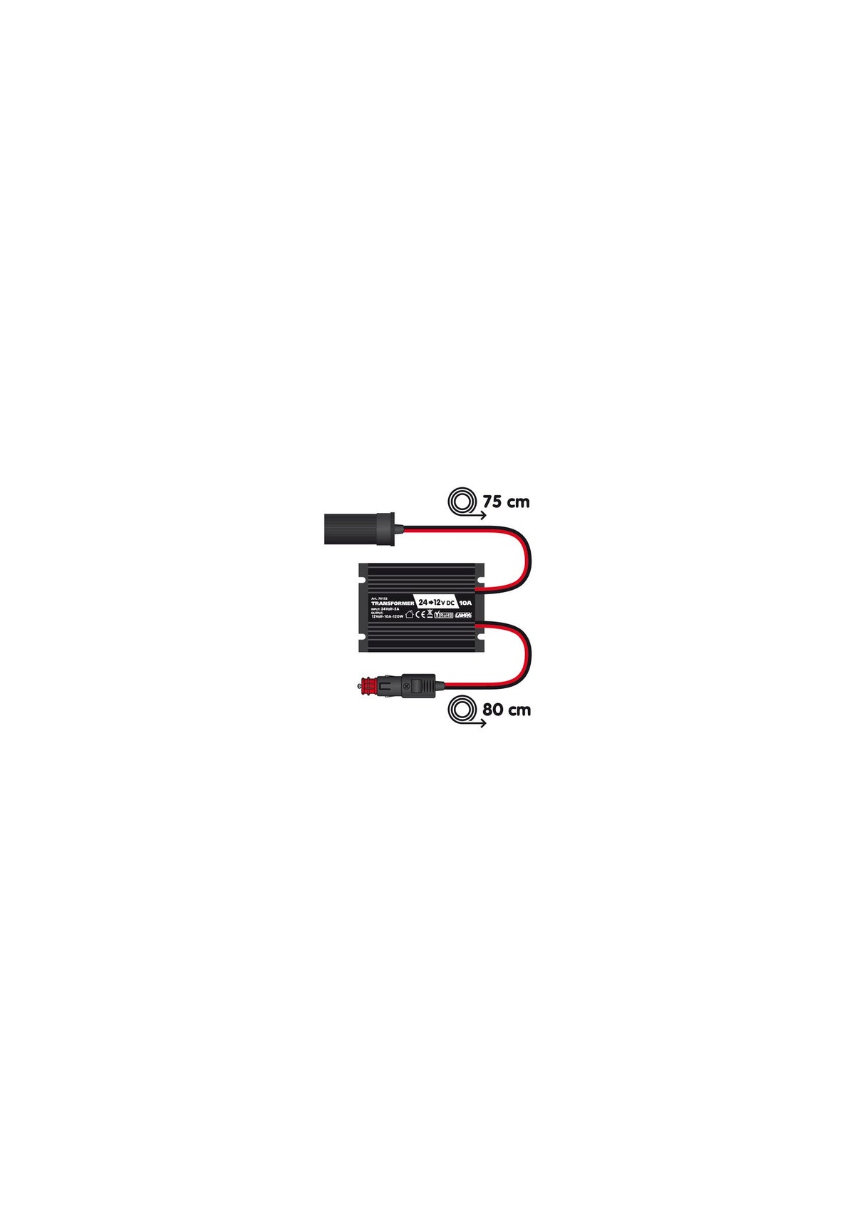 Riduttore di tensione 24V-12V 10A per camion  Lampa Transformer 70152