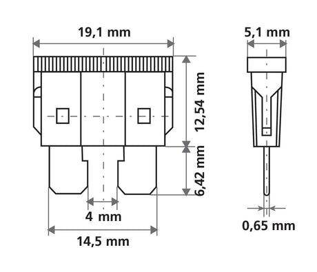 Lampa Smart Led, set 6 fusibili lamellari con spia a led, 12/32V - 20A 70185