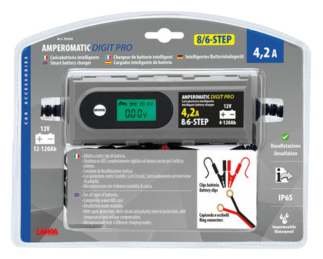 Lampa Amperomatic Digit Pro, caricabatteria intelligente, 12V - 4,2A 70209