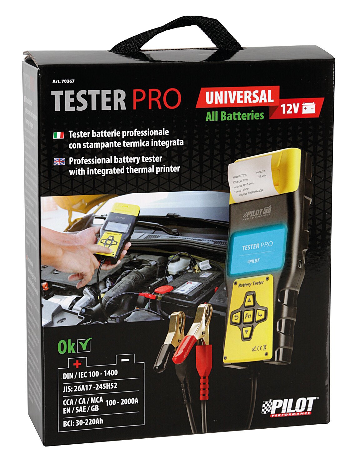 Pilot Tester-Pro, tester batterie professionale con stampante termica integrata