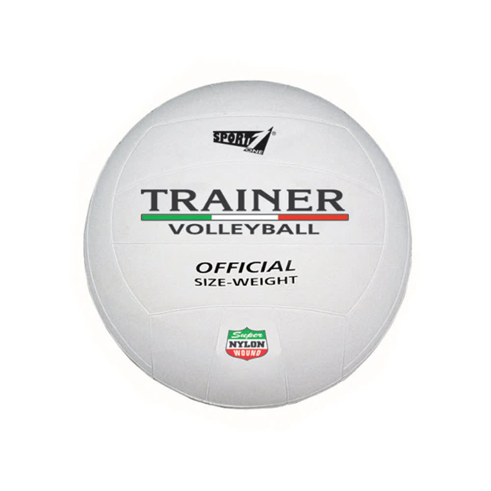 SportOne Pallone Volley Trainer, Gomma/Nylon, Bianco