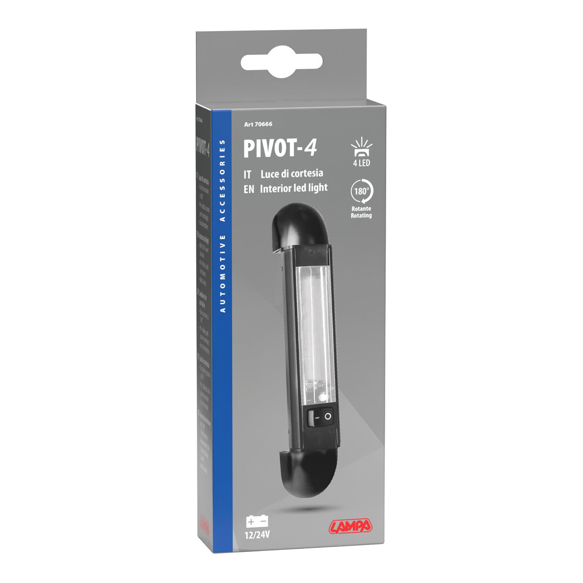 Lampa Pivot-4, luce di cortesia a 4 led, 12/24V 70666