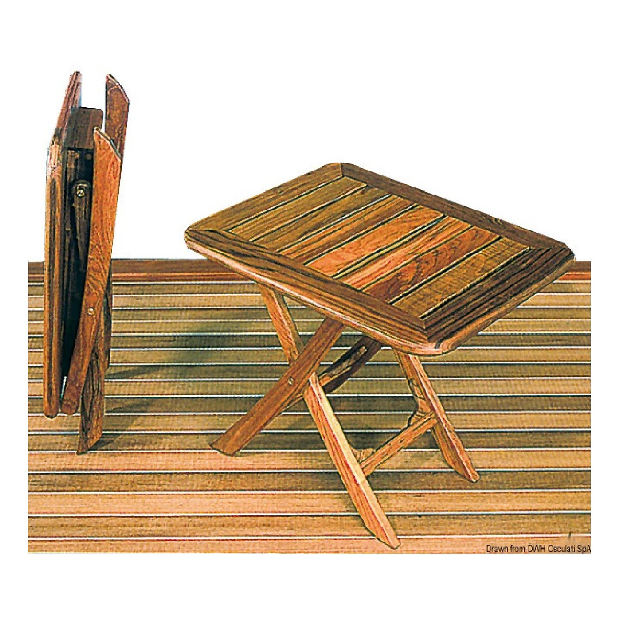 Mesa plegable de teca ARC de altura ajustable
