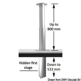 Noval 2-stufiges, ausziehbares Tischbein 12V mit 90°-Platte