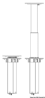 Noval 2-stufiges, ausziehbares Tischbein 12V mit 90°-Platte