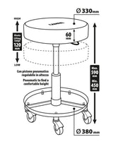 Lampa Sgabello da officina rotondo con vassoio portautensili 71491