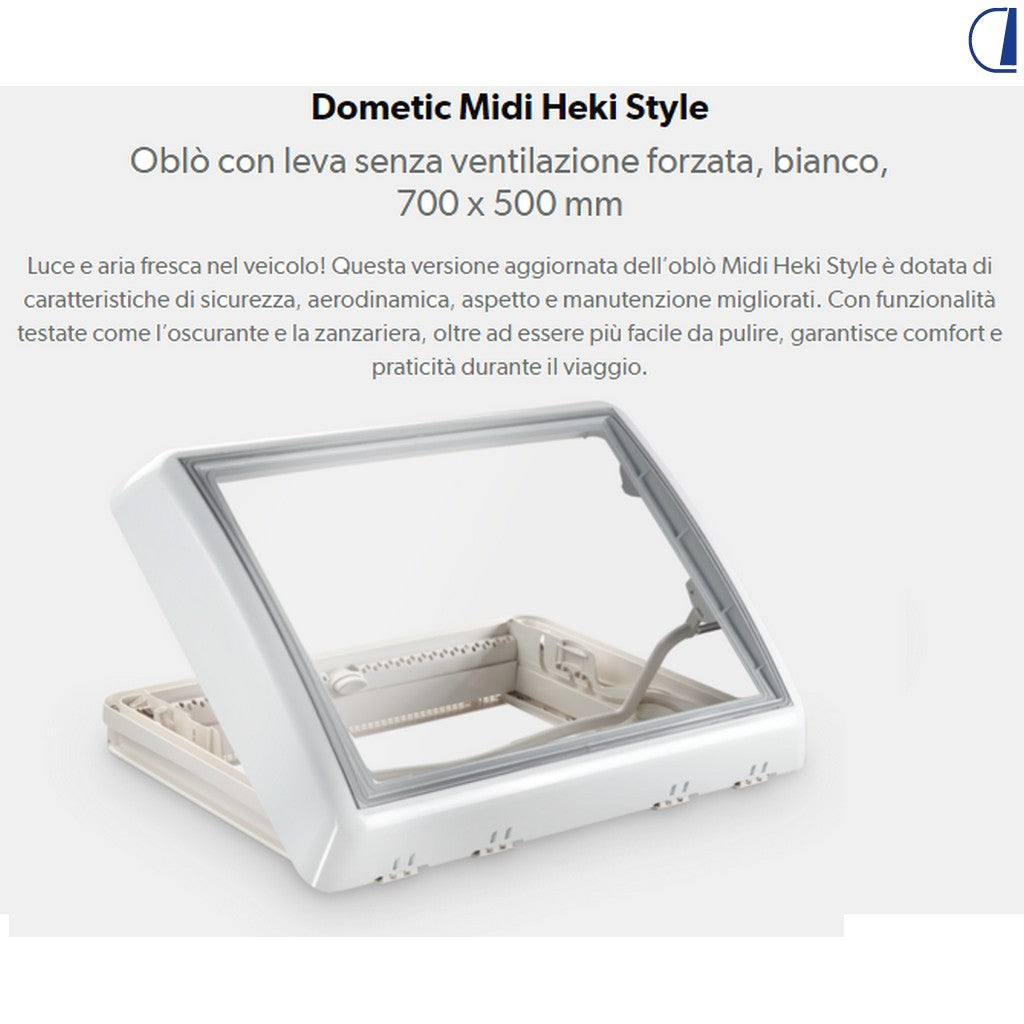 Heki Oblò Midi Heki Style a barra fascia bianca senza ventilazione