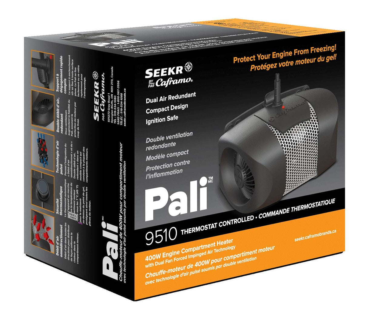 Seekr by Caframo 9510EUBBX Pali - Riscaldatore Vano Motore Barca 1365BTU/400W - 230V