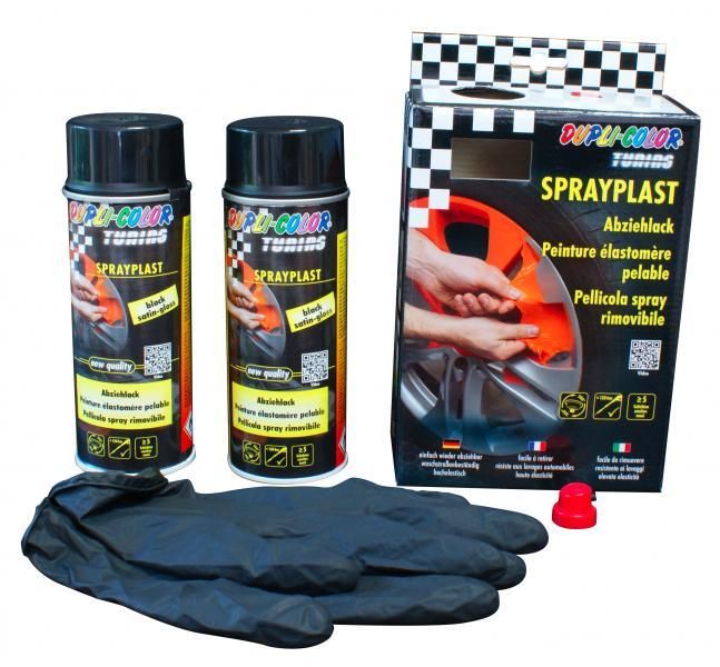 Dupli-Color Vernice rimovibile SprayPlast nero semilucido 2x400 ml