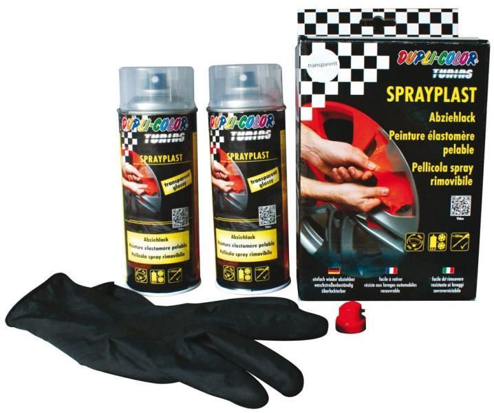 Dupli-Color Pintura Removible SprayPlast Transparente Semibrillante 2x400 ml
